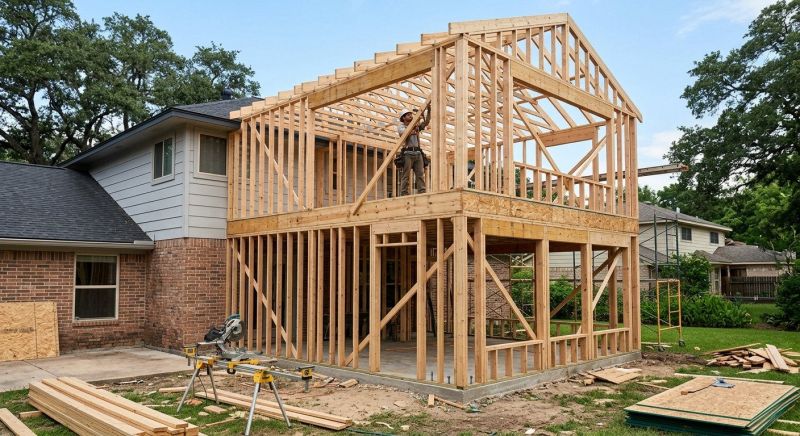 Home Addition Framing in Conroe, TX